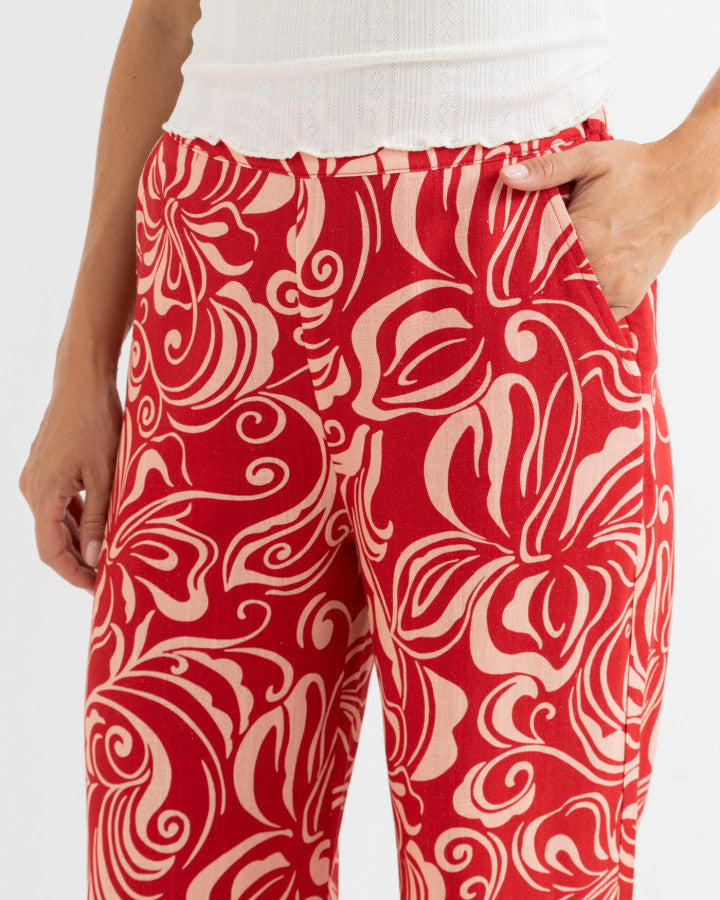 KAI FLORAL WIDE LEG PANT pink