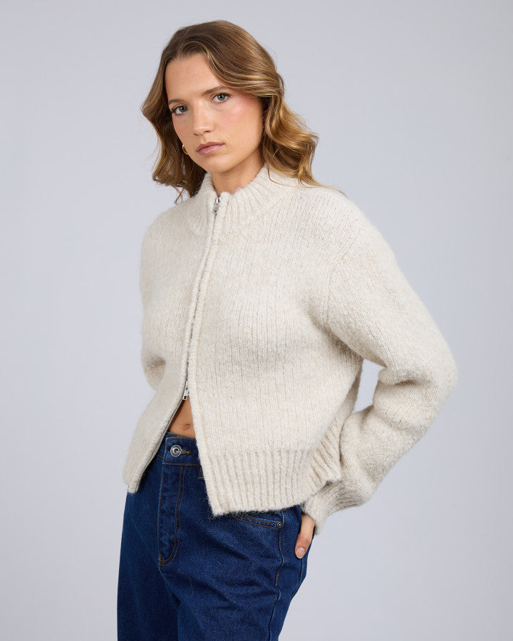LEILA ZIP THRU JUMPER chalk
