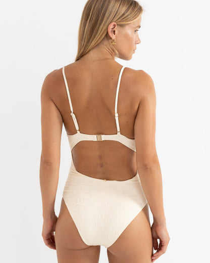 LEILANI TIE FRONT ONE PIECE vintage white