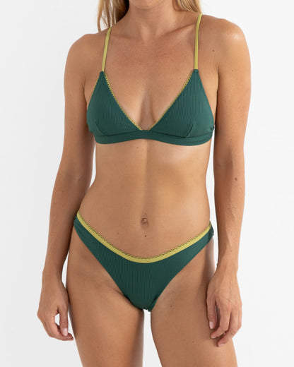 LILY RIB CONTRAST BRALETTE TOP forest