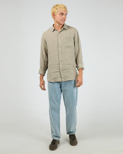 LINEN LS SHIRT II khaki