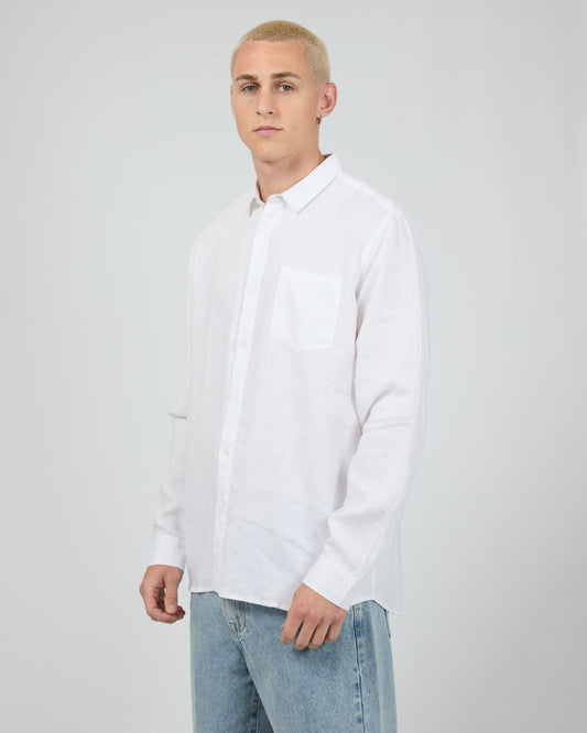 LINEN LS SHIRT II white