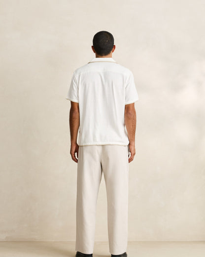 LINEN WHIP STITCH SS SHIRT vintage white
