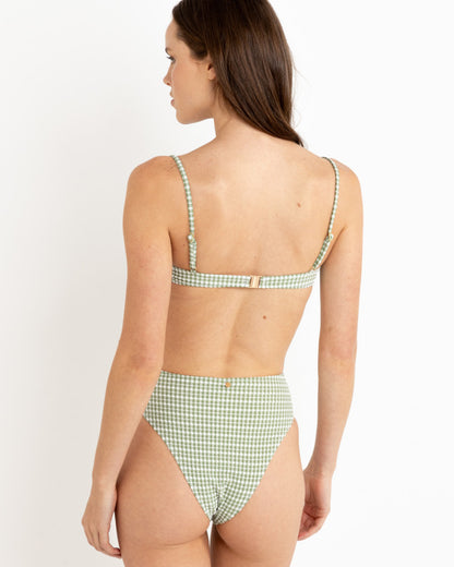 LOLA CHECK BALCONETTE TOP GREEN