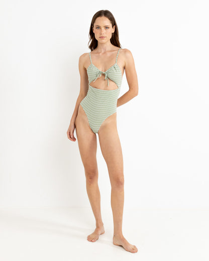 LOLA CHECK CUT OUT ONE PIECE GREEN