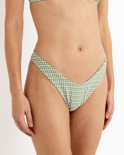 LOLA CHECK HI CUT PANT GREEN