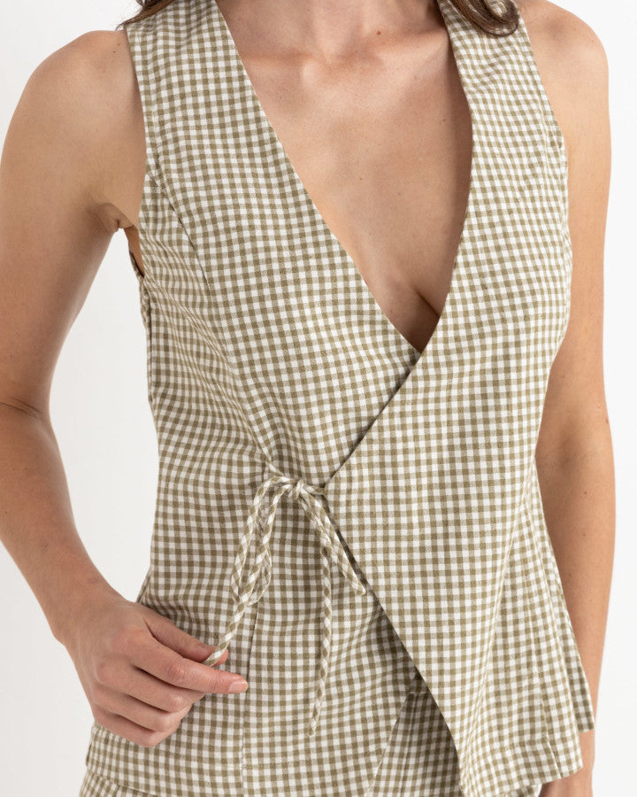 LOLA WRAP FRONT VEST OLIVE