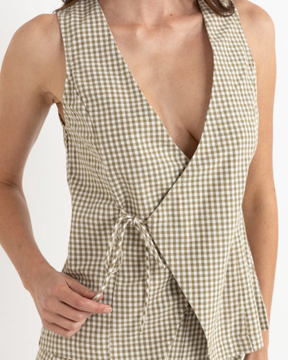 LOLA WRAP FRONT VEST OLIVE