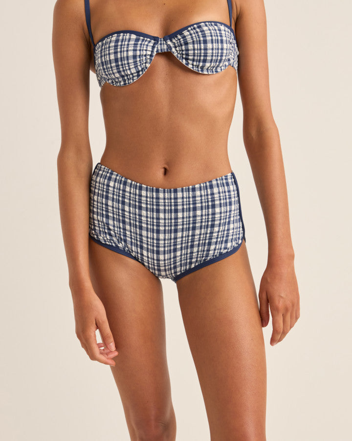 LONDON CHECK MINI BOYSHORT PANT NAVY