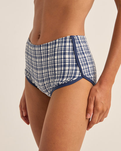 LONDON CHECK MINI BOYSHORT PANT NAVY