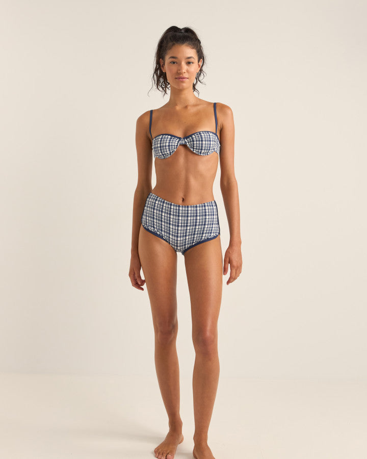 LONDON CHECK MINI BOYSHORT PANT NAVY