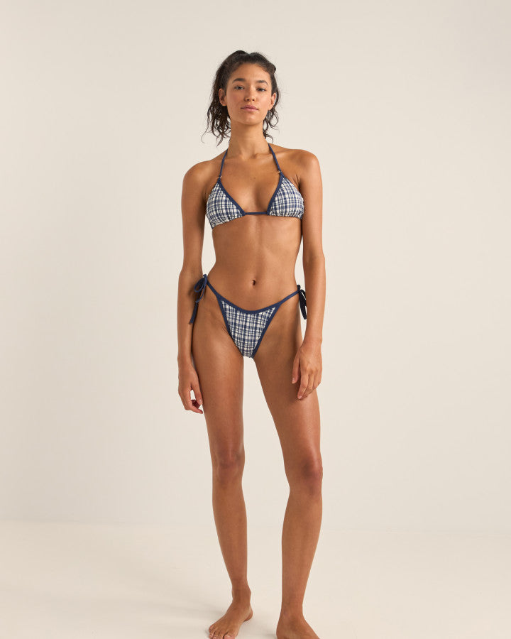 LONDON CHECK TIE SIDE HI CUT PANT