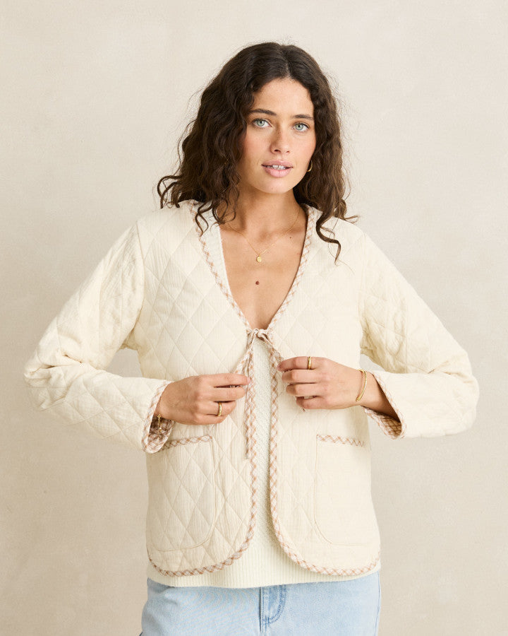 LONDON REVERSIBLE QUILTED JACKET vintage white