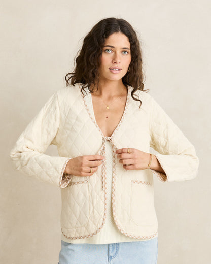 LONDON REVERSIBLE QUILTED JACKET vintage white