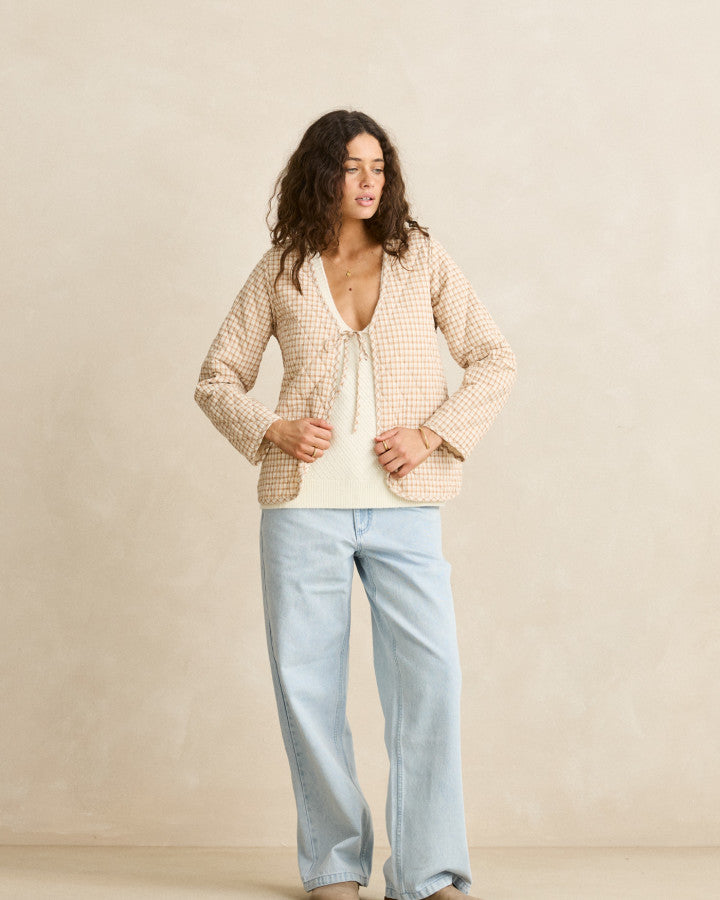LONDON REVERSIBLE QUILTED JACKET vintage white