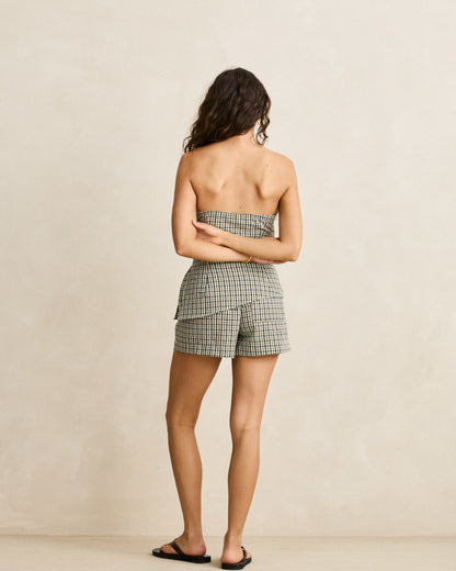 LOTTIE CHECK SHORT brown
