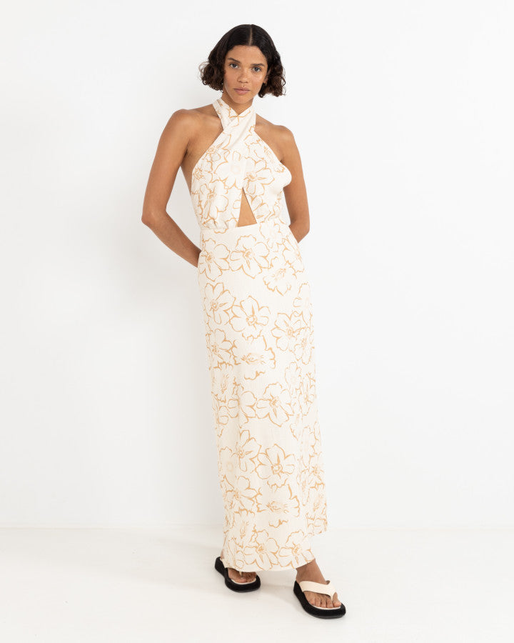 LULU FLORAL MAXI DRESS WHITE