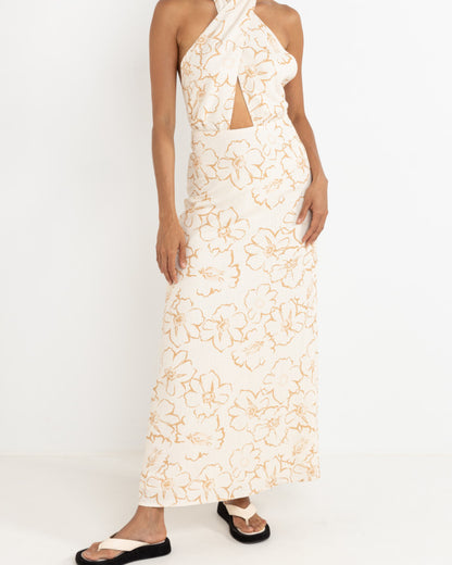 LULU FLORAL MAXI DRESS WHITE