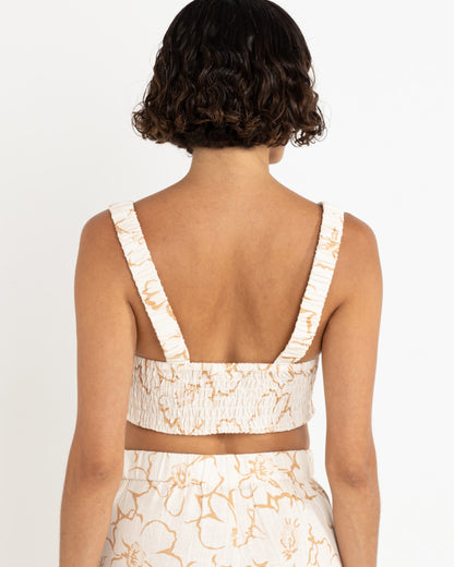 LULU FLORAL TOP WHITE