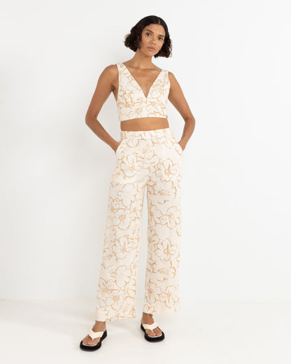LULU FLORAL TOP WHITE