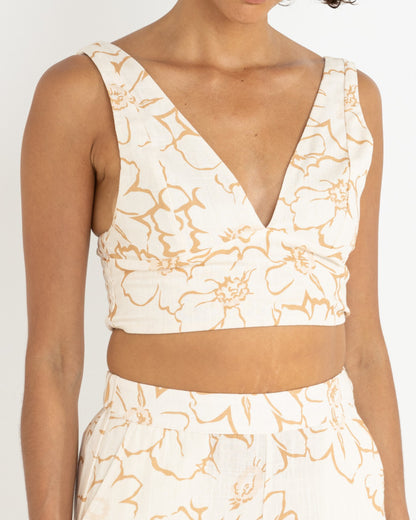 LULU FLORAL TOP WHITE