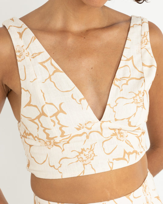 LULU FLORAL TOP WHITE