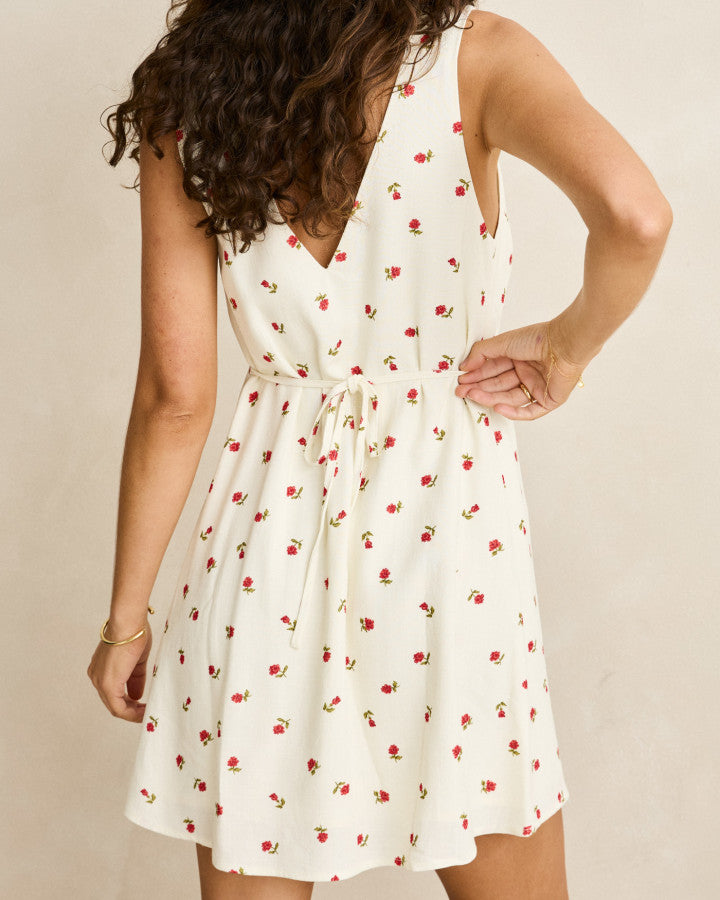 MILA FLORAL MINI DRESS cream