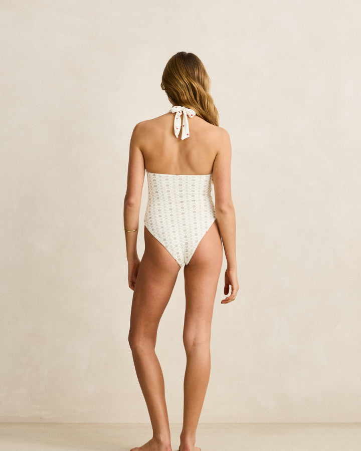 MILA REVERSIBLE HALTER NECK ONE PIECE cream