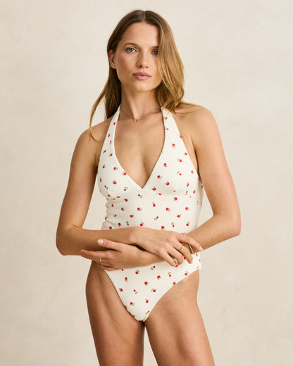 MILA REVERSIBLE HALTER NECK ONE PIECE cream