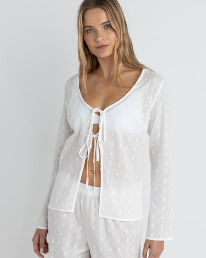 MIRAGE LONG SLEEVE TOP WHITE