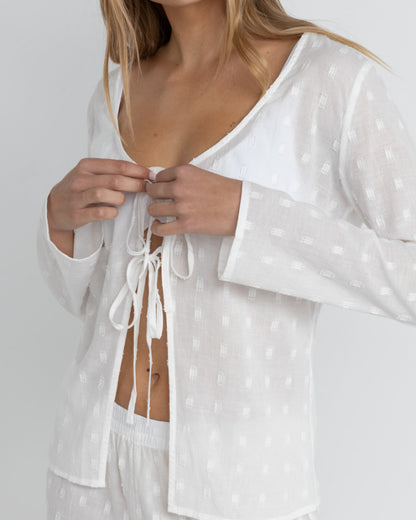 MIRAGE LONG SLEEVE TOP WHITE