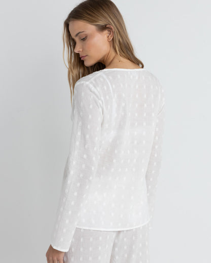 MIRAGE LONG SLEEVE TOP WHITE