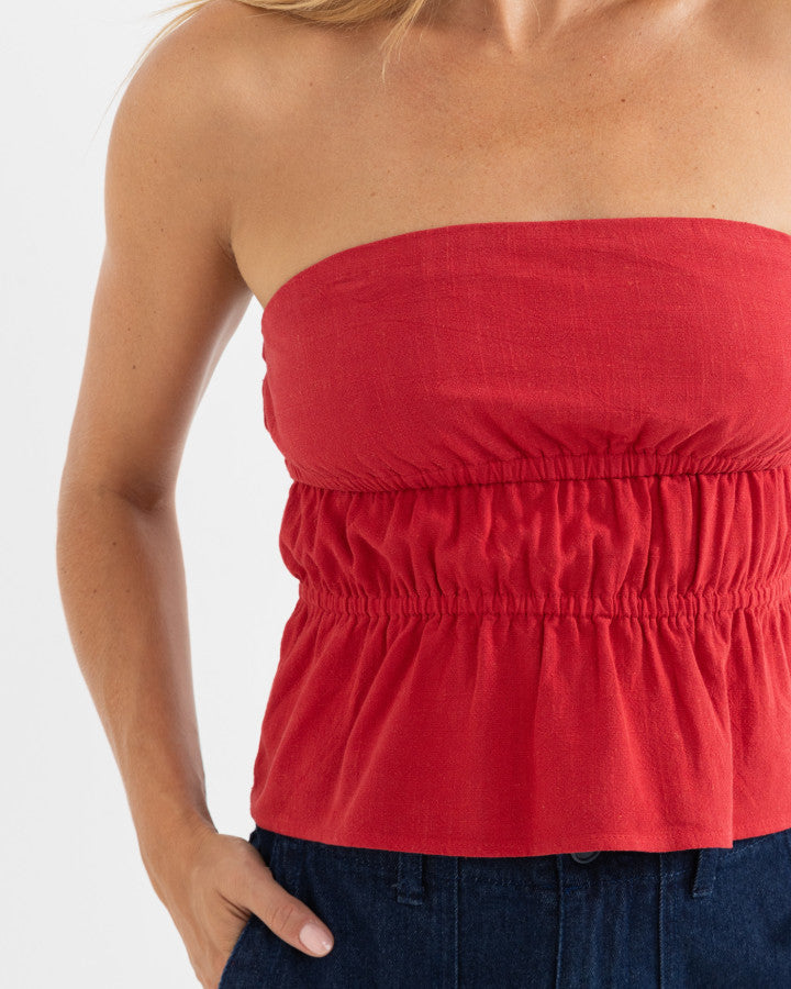 NADIA STRAPLESS TOP fire