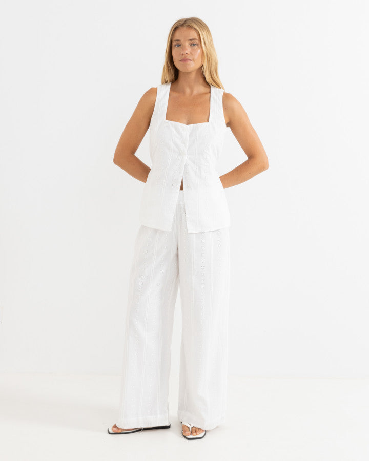 NIKO LONG VEST white