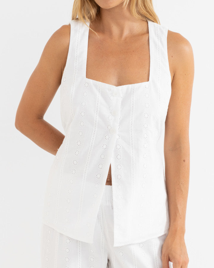 NIKO LONG VEST white