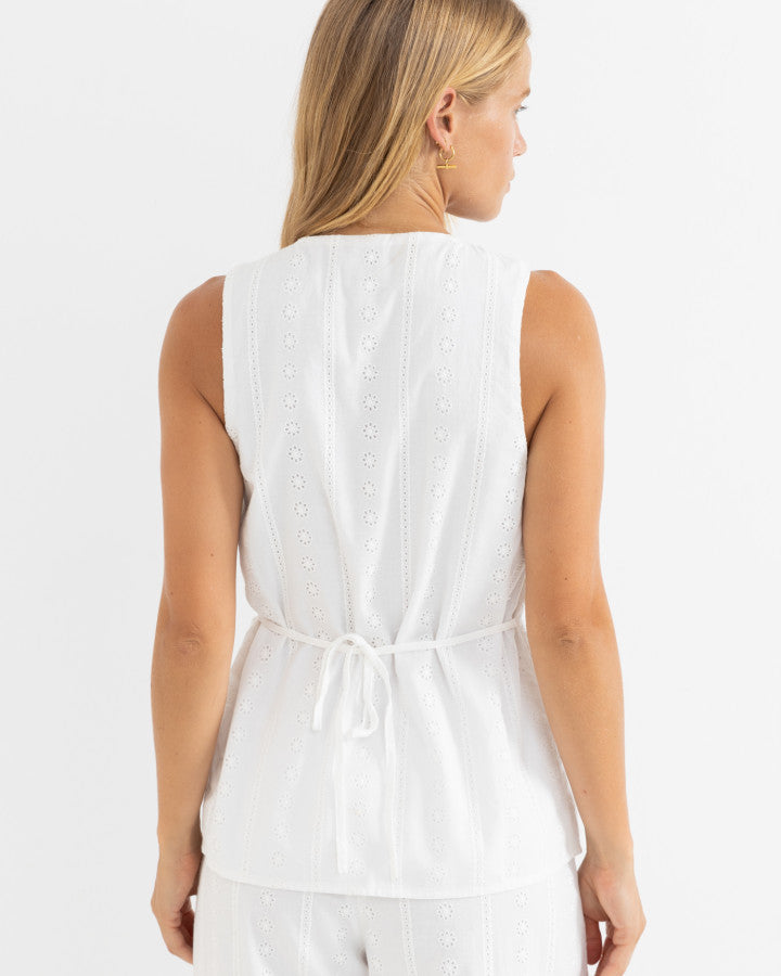 NIKO LONG VEST white