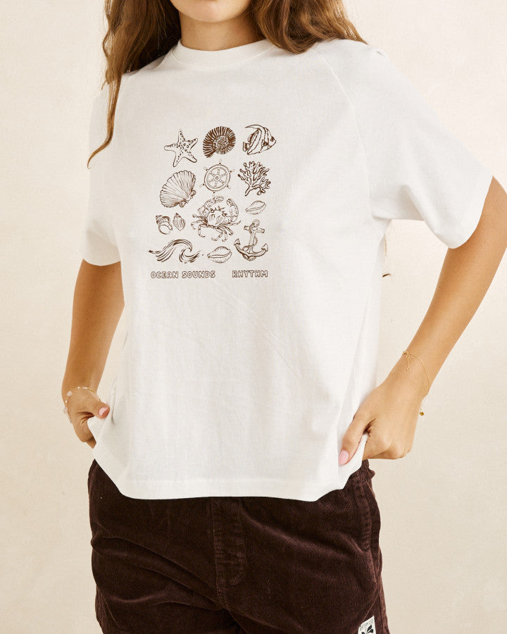OCEAN SOUNDS RAGLAN T-SHIRT vintage white