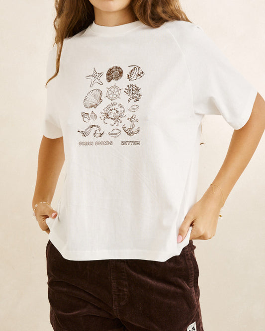 OCEAN SOUNDS RAGLAN T-SHIRT vintage white