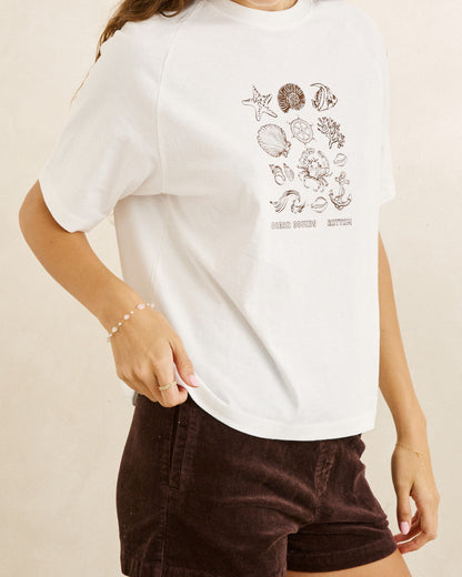 OCEAN SOUNDS RAGLAN T-SHIRT vintage white