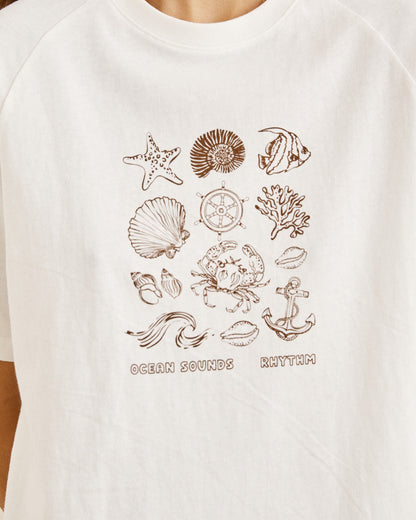 OCEAN SOUNDS RAGLAN T-SHIRT vintage white