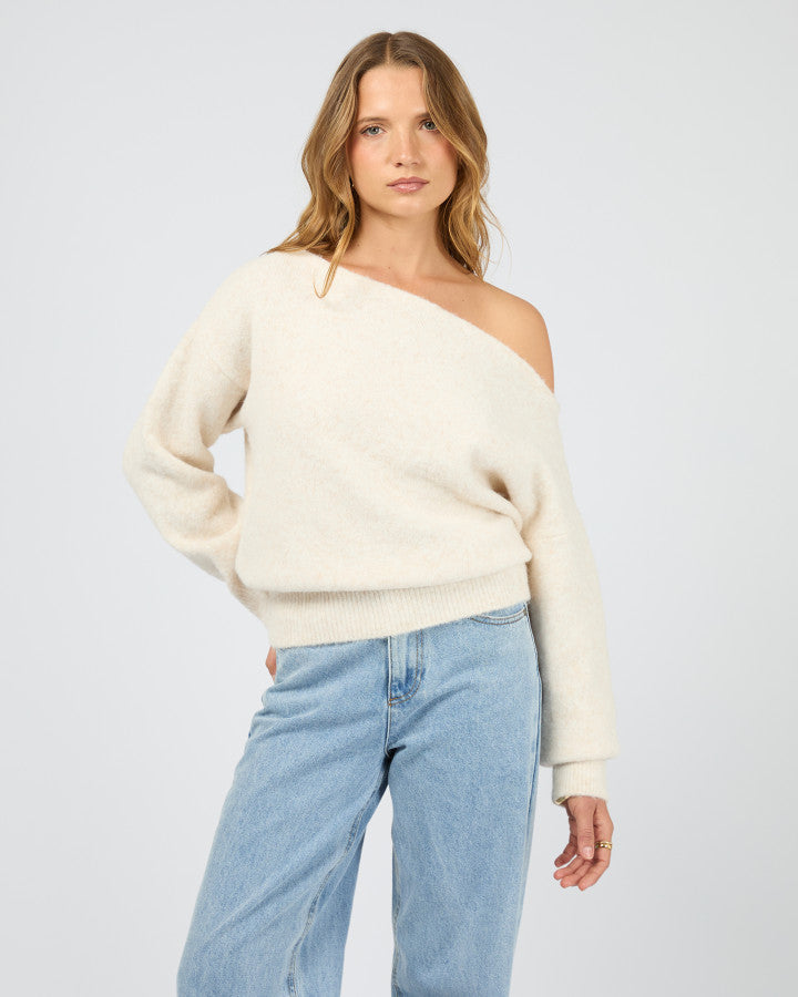 OFF SHOULDER KNIT JUMPER oat