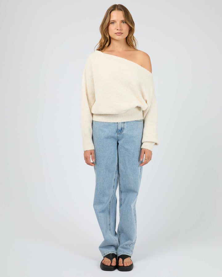 OFF SHOULDER KNIT JUMPER oat