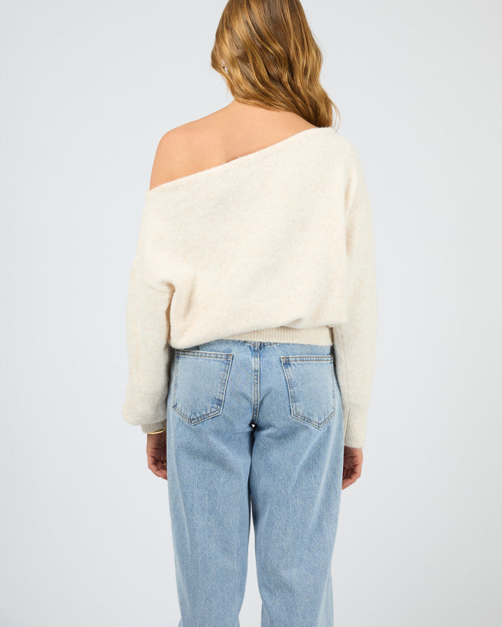 OFF SHOULDER KNIT JUMPER oat
