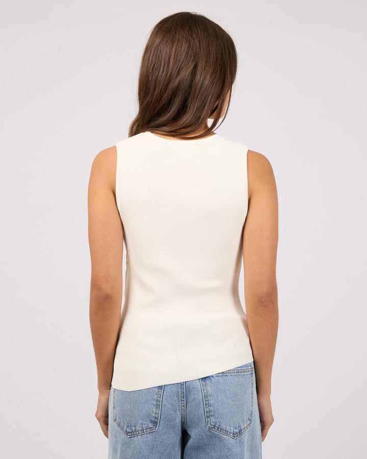 OLLIE BUTTON DOWN KNIT TANK white