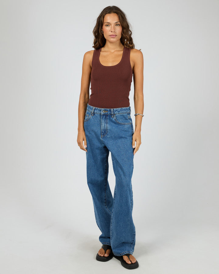 OLLIE SCOOP KNIT TANK cherry