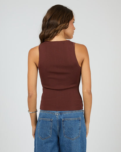 OLLIE SCOOP KNIT TANK cherry
