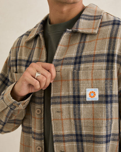 OSCAR CHECK LS SHIRT stone