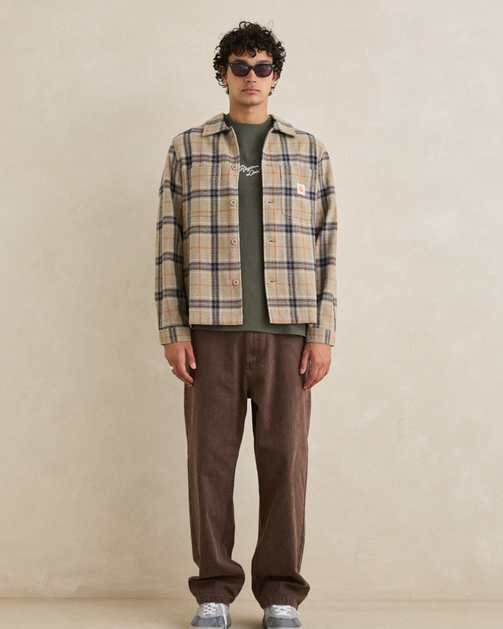 OSCAR CHECK LS SHIRT stone