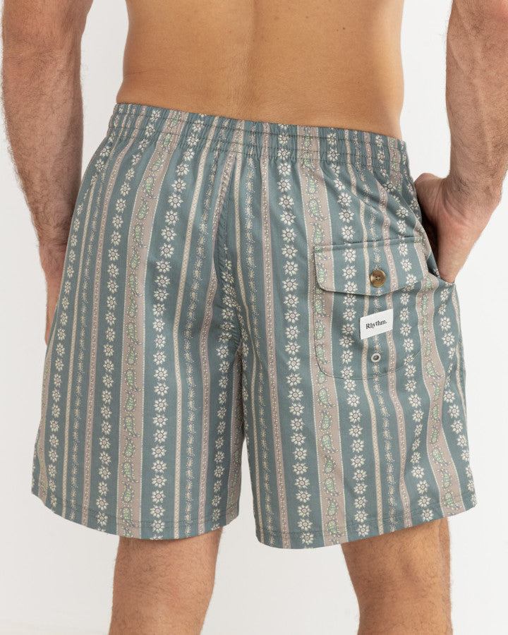 PAISLEY STRIPE BEACH SHORT olive