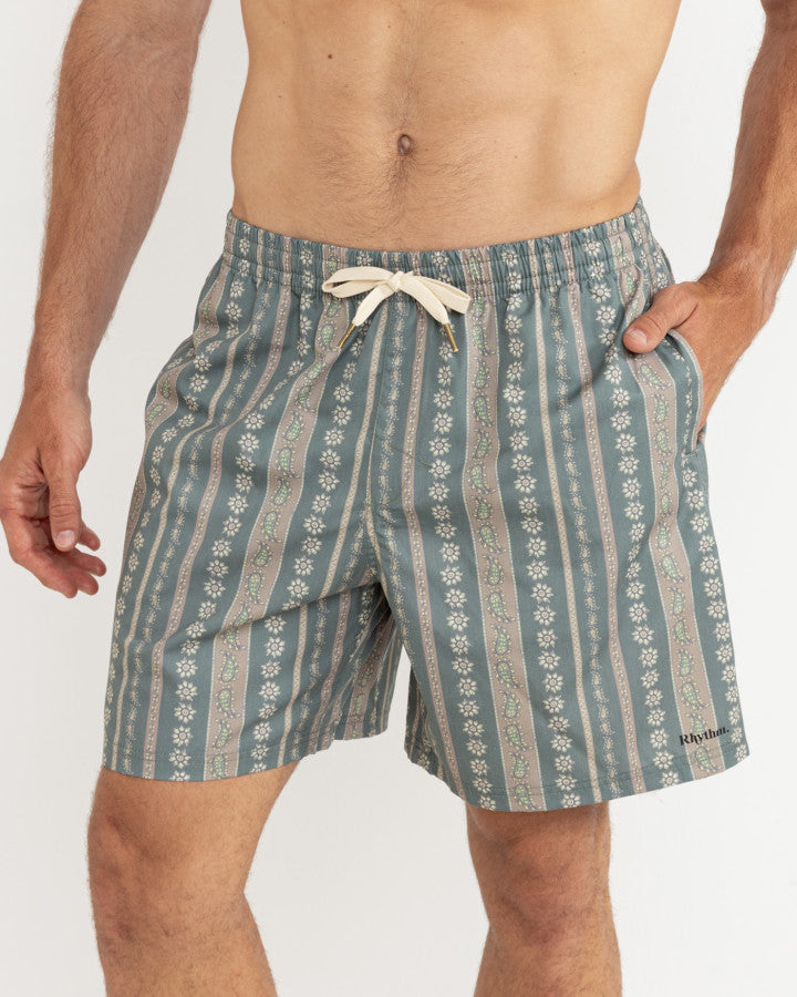 PAISLEY STRIPE BEACH SHORT olive